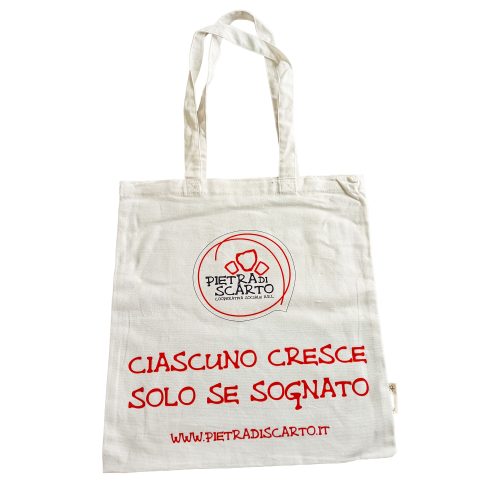 Shopper bianca in cotone fairtrade